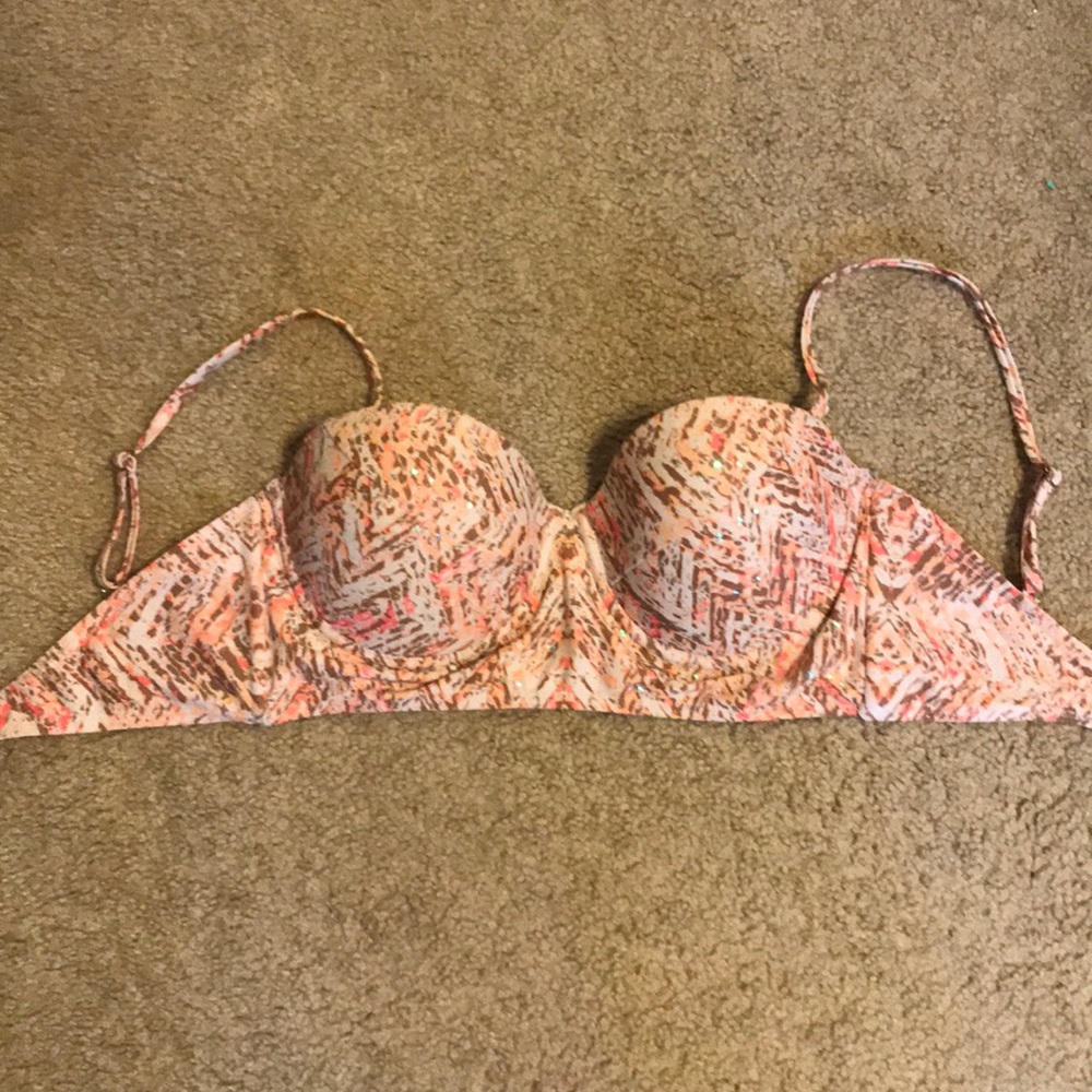 Orange and white patterned swimsuit